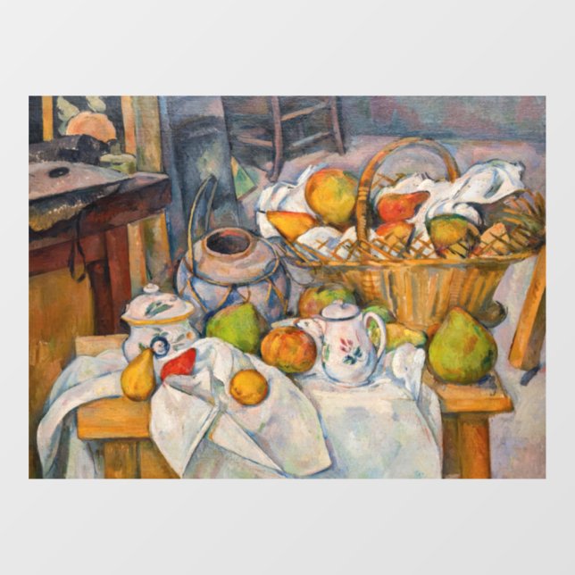 Autocollant Pour Fenêtre Paul Cezanne - La vie morte avec panier (Feuille)