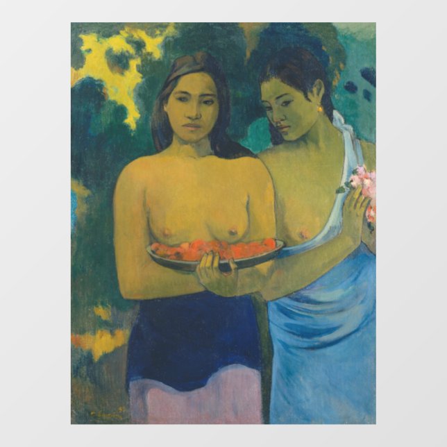 Autocollant Pour Fenêtre Paul Gauguin - Deux femmes tahitiennes (Feuille)