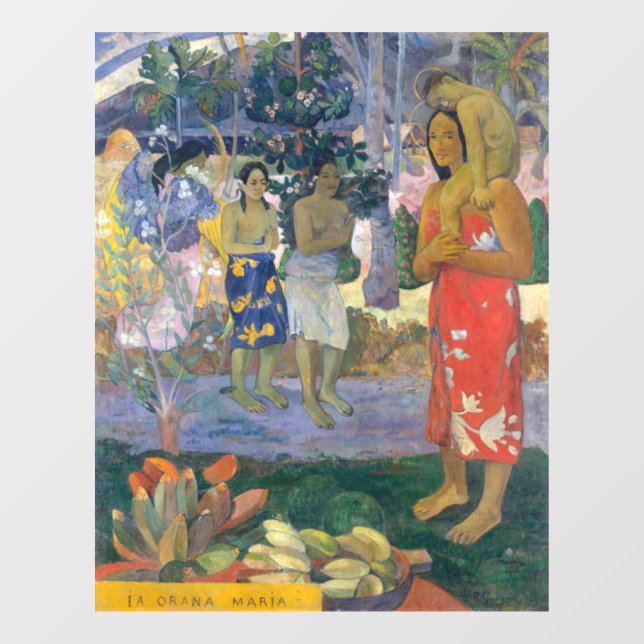 Autocollant Pour Fenêtre Paul Gauguin - Hail Mary / Ia Orana Maria (Feuille)