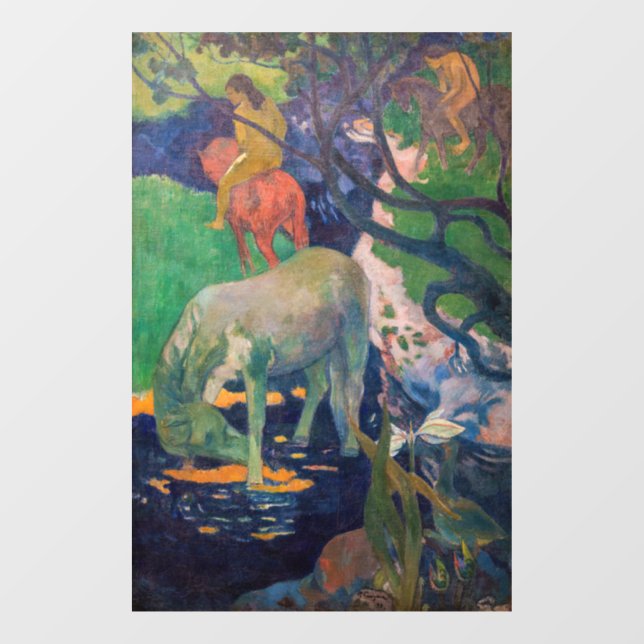 Autocollant Pour Fenêtre Paul Gauguin - Le Cheval Blanc (Feuille)