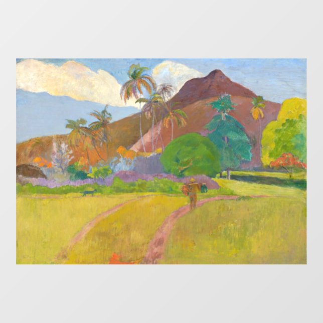 Autocollant Pour Fenêtre Paul Gauguin - Paysage tahitien (Feuille)