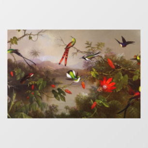 Autocollant Pour Fenêtre Paysage tropical avec dix colibris