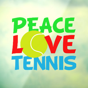 Autocollant Pour Fenêtre Peace Love Tennis Cute Sports