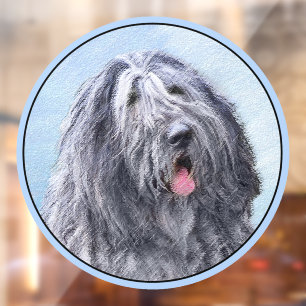 Autocollant Pour Fenêtre Peinture de Berger Bergamasque - Chien Original Mi