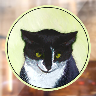Autocollant Pour Fenêtre Peinture de chat smoking - Jolie œuvre d'art origi