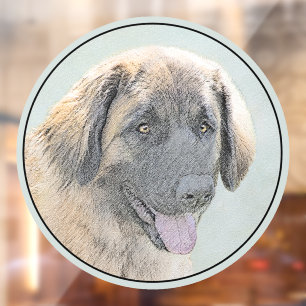 Autocollant Pour Fenêtre Peinture de Leonberger - Art original de chien mig