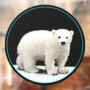 Autocollant Pour Fenêtre Peinture de l'ours polaire - Oiginal Wildlife Art