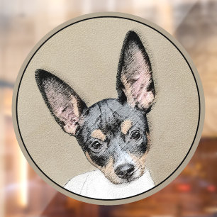Autocollant Pour Fenêtre Peinture de Rat Terrier - Art de chien original mi