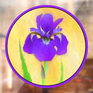 Autocollant Pour Fenêtre Peinture Iris à cordes - Art Fleur d'origine