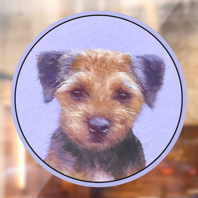 Autocollant Pour Fenêtre Peinture sur la frontière de Terrier - jolie art o (Feuille 2)