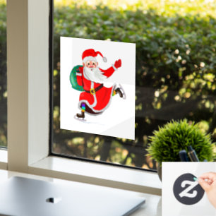Autocollant Pour Fenêtre père Noël - Cadeaux pour tous - Joyeux Noël - A