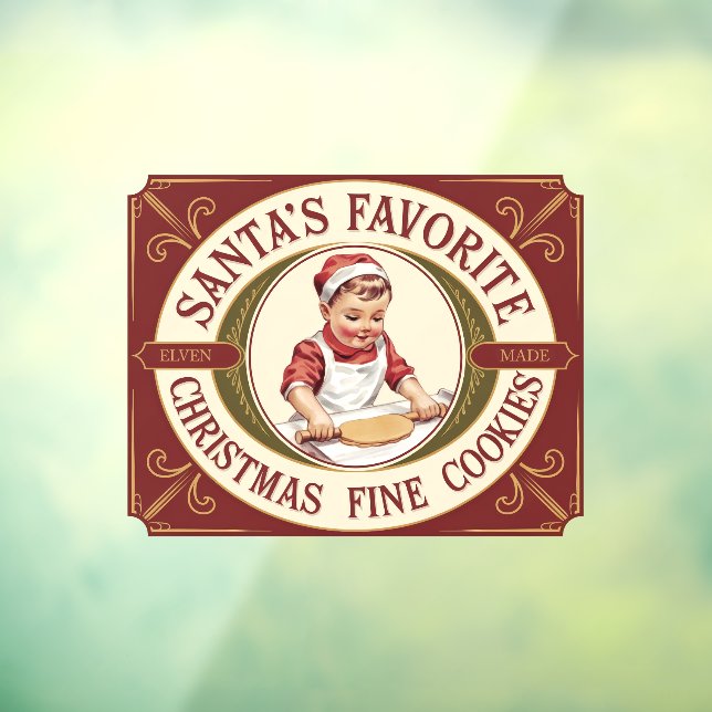 Autocollant Pour Fenêtre Père Noël Favoris de Noël biscuits fins (Feuille 3)