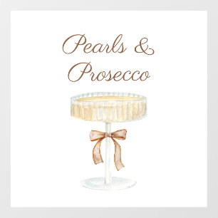Autocollant Pour Fenêtre Perles et Prosecco fête de mariage amour