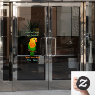 Autocollant Pour Fenêtre Perroquet de caricature mignon lovebird