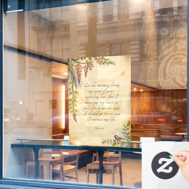 Autocollant Pour Fenêtre Personnalisable Bible chrétienne Verse Art (Fenêtre de café)