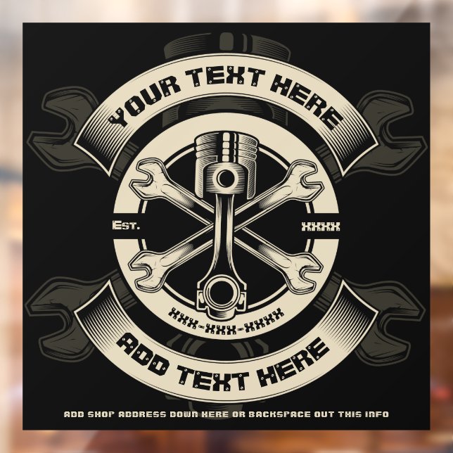 Autocollant Pour Fenêtre Personnaliser Auto Moto Réparer Magasin (Feuille 2)