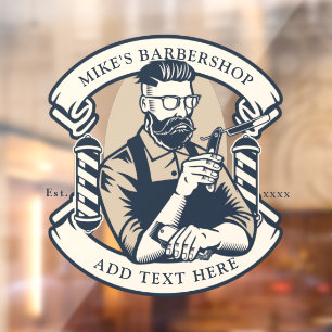 Autocollant Pour Fenêtre Personnaliser Barbershop Business Front