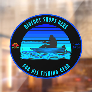 Autocollant Pour Fenêtre Personnaliser Bigfoot Pêche Tackle Shop Logo Avant