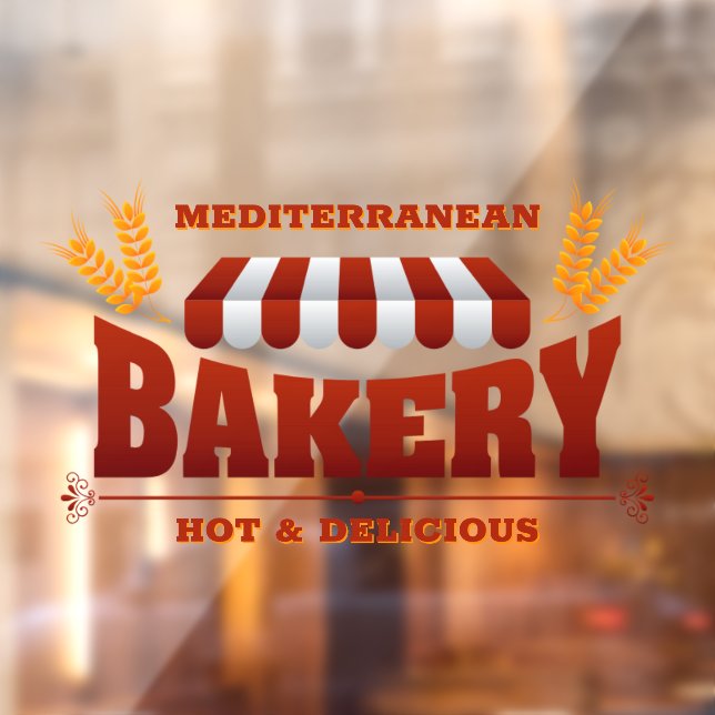 Autocollant Pour Fenêtre Personnaliser Boulangerie Magasin Blé Grains (Feuille 2)