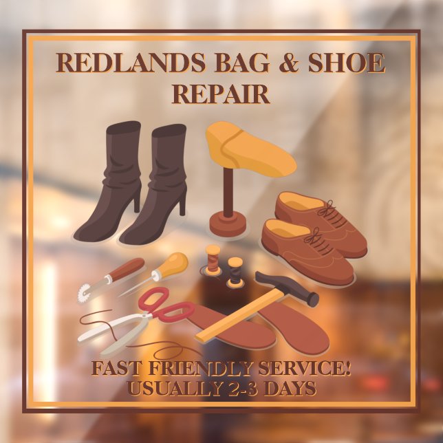 Autocollant Pour Fenêtre Personnaliser Chaussure Handbag Réparer Magasin Af (Feuille 2)