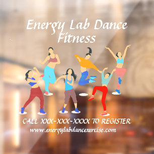 Autocollant Pour Fenêtre Personnaliser Dance Exercice Fitness Classe Avant