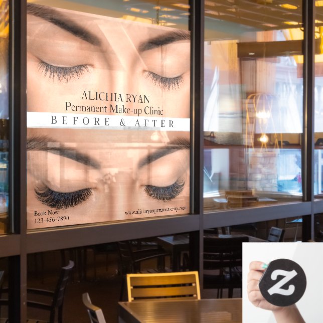Autocollant Pour Fenêtre Personnaliser Eyelash Extensions Perm Make up MedS (Fenêtre du restaurant)