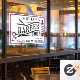 Autocollant Pour Fenêtre Personnaliser Générique Barber Shop Pole Business