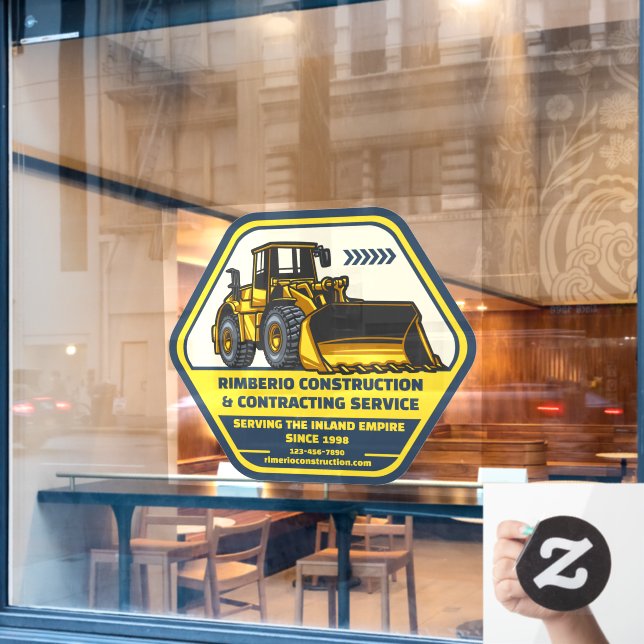 Autocollant Pour Fenêtre Personnaliser Générique Construction Contrat (Fenêtre de café)