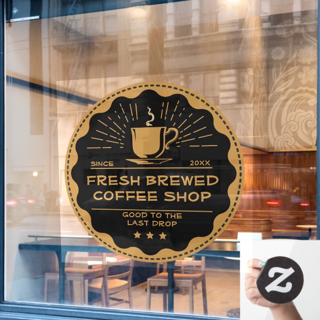 Autocollant Pour Fenêtre Personnaliser la devanture de magasin de tasse de  (Fenêtre de café)