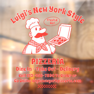 Autocollant Pour Fenêtre Personnaliser la façade du restaurant de pizza