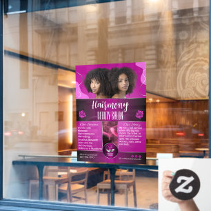 Autocollant Pour Fenêtre Personnaliser la façade d'un salon de beauté afro-