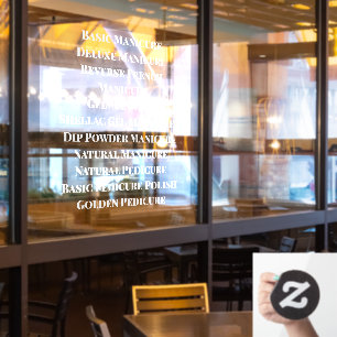 Autocollant Pour Fenêtre Personnaliser la liste détaillée des services du s