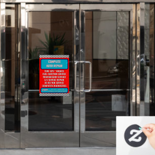 Autocollant Pour Fenêtre Personnaliser la promotion des services d'un ateli