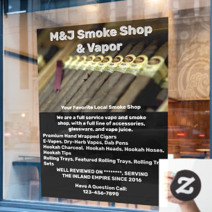 Autocollant Pour Fenêtre Personnaliser la publicité de la boutique de fumée