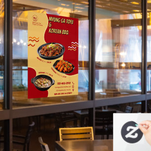 Autocollant Pour Fenêtre Personnaliser la publicité pour restaurant coréen 