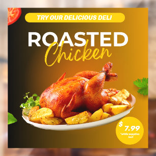 Autocollant Pour Fenêtre Personnaliser le prix promo du poulet rôti de Mark