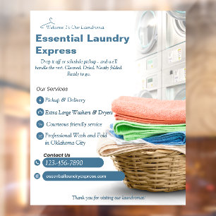 Autocollant Pour Fenêtre Personnaliser le service de lavage et pliage de bl