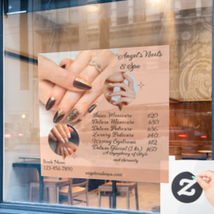 Autocollant Pour Fenêtre Personnaliser le spa de salon de manucure avec les