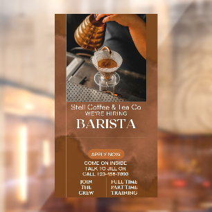 Autocollant Pour Fenêtre Personnaliser l'embauche de baristas dans un café