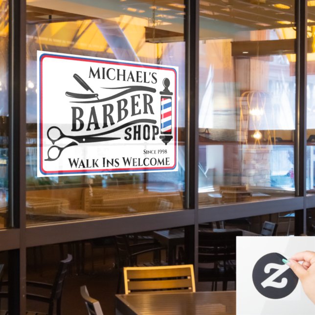 Autocollant Pour Fenêtre Personnaliser l'enseigne de salon de coiffure géné (Fenêtre du restaurant)
