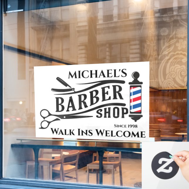 Autocollant Pour Fenêtre Personnaliser l'enseigne générique de salon de coi (Fenêtre de café)