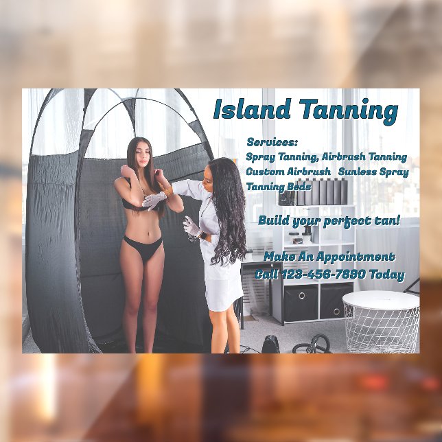 Autocollant Pour Fenêtre Personnaliser l'entreprise de cabine de bronzage p (Feuille 2)