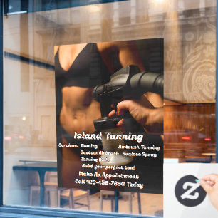 Autocollant Pour Fenêtre Personnaliser l'entreprise de cabine de bronzage p