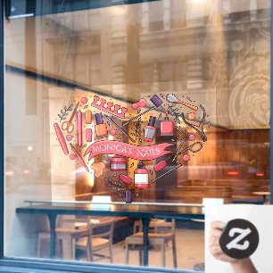 Autocollant Pour Fenêtre Personnaliser les outils pour ongles en forme de c