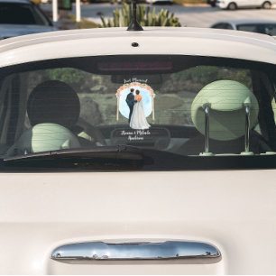 Autocollant Pour Fenêtre Personnaliser Mariée Groom Alter Roses Juste Marié