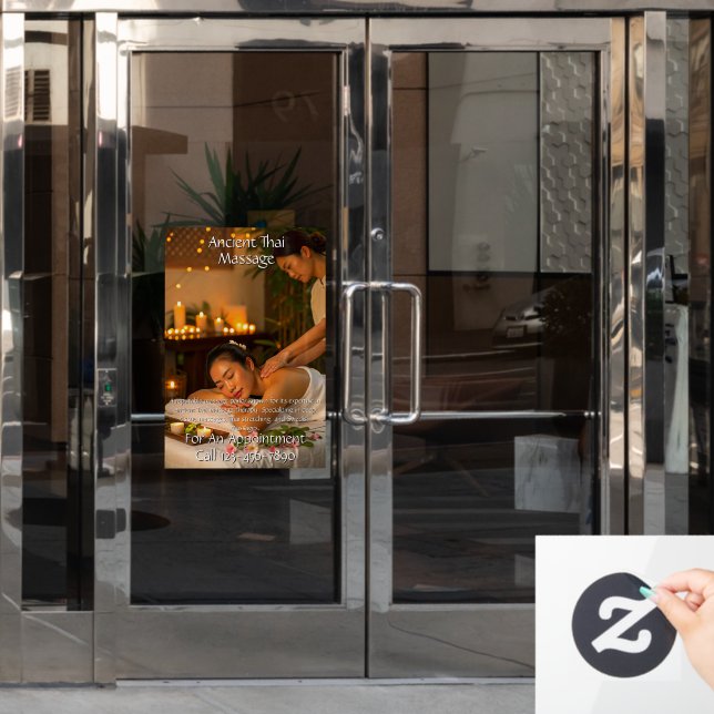 Autocollant Pour Fenêtre Personnaliser Massage Studio Business (Porte de bureau)
