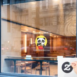 Autocollant Pour Fenêtre Personnaliser Nouilles d'Ours Panda Restaurant Chi