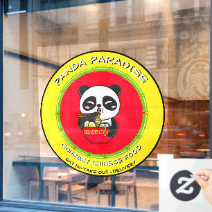 Autocollant Pour Fenêtre Personnaliser Restaurant de nouilles chinoises Pan