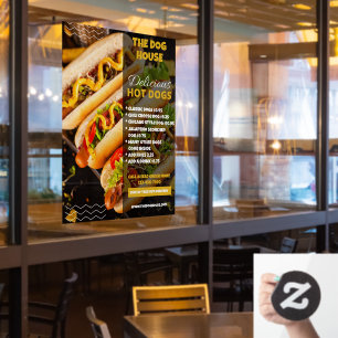 Autocollant Pour Fenêtre Personnaliser Restaurant Hot-Dogs Délicieux Moyen