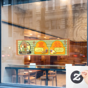 Autocollant Pour Fenêtre Personnaliser Restaurant Mexicain Prix de la boiss